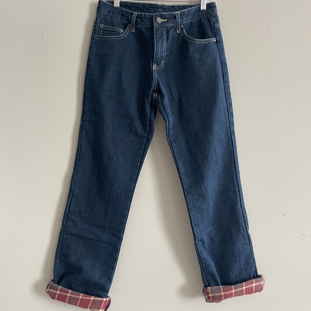 Dickies Navy Blue Denim Flannel Lined Straight Leg Jeans Excellent condition